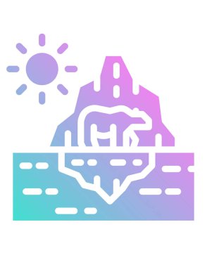 Okyanustaki buzdağının vektör çizimi