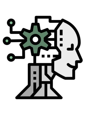 Bilgisayar beyin ikonu vektörü. düz tasarım biçimi