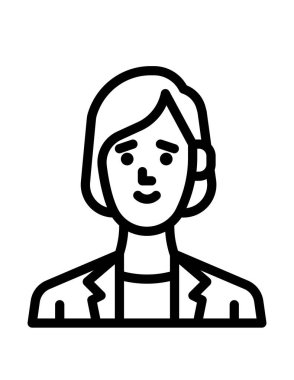 kişi veya avatar, vektör simgesi beyaz üzerinde izole