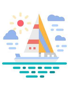 Seyahat ve tatil simgelerinin vektör çizimi