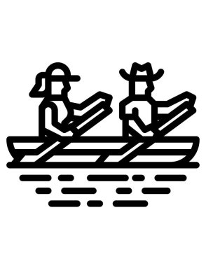 Kürek çeken insanların vektör çizimi