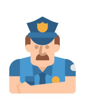 polis düz simgesi, vektör illüstrasyonu