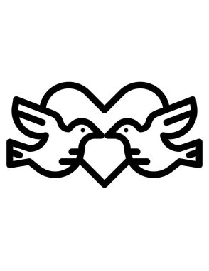 Aşk kuşlarının vektör çizimi