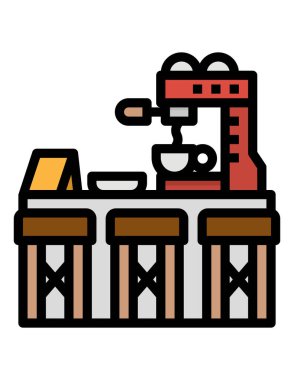 Kahve simgesinin vektör illüstrasyonu