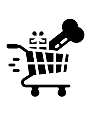 Alışveriş arabası simgesi vektör illüstrasyon grafik tasarımı