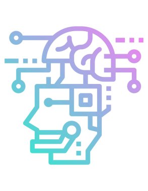 Soru işareti şeklinde bir beynin vektör illüstrasyonu