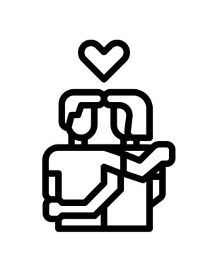 Romantik çiftin vektör çizimi