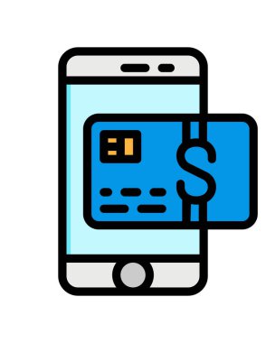 mobil ödeme çizgisi vektör simgesi