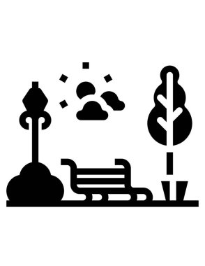 Bir şehir parkının vektör illüstrasyonu