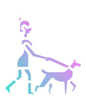 Köpekle koşan kişinin vektör çizimi