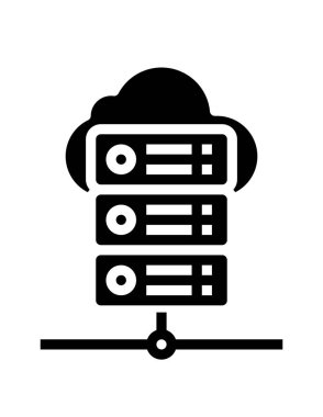 sunucu veri depolama simgesi. Basit ve minimalist tasarım. vektör illüstrasyonu