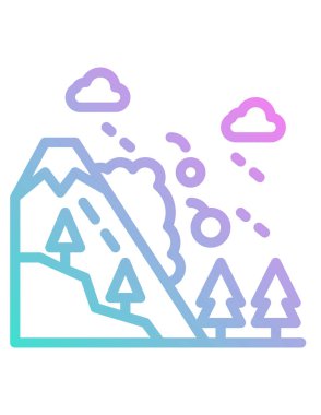 Dağlı ve bulutlu dağ manzarası