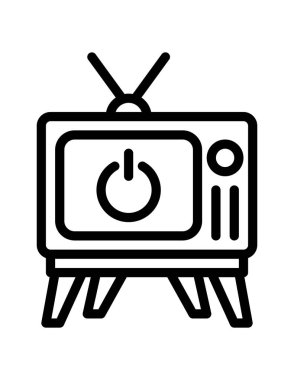 Beyaz arkaplanda TV izleme vektör simgesi