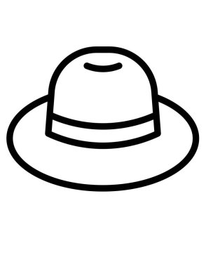 Beyaz arka planda siyah tarzda izole edilmiş kovboy şapkası ikonu. vektör illüstrasyonu