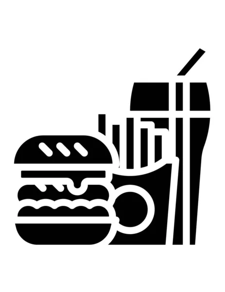 Швидка Їжа Значок Векторна Ілюстрація — стоковий вектор