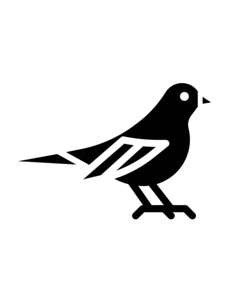 Icono Del Vector Aves Ilustración Negro Aislada Sobre Fondo Blanco — Archivo Imágenes Vectoriales