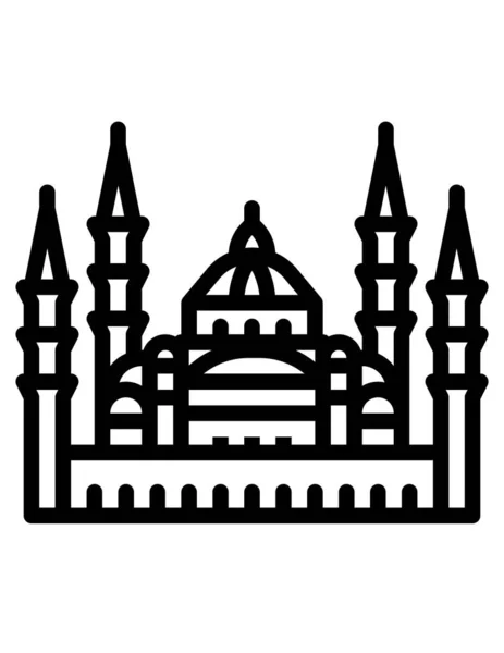 Vektor Illustration Istanbul Hagia Sofia Blå Moské — Stock vektor