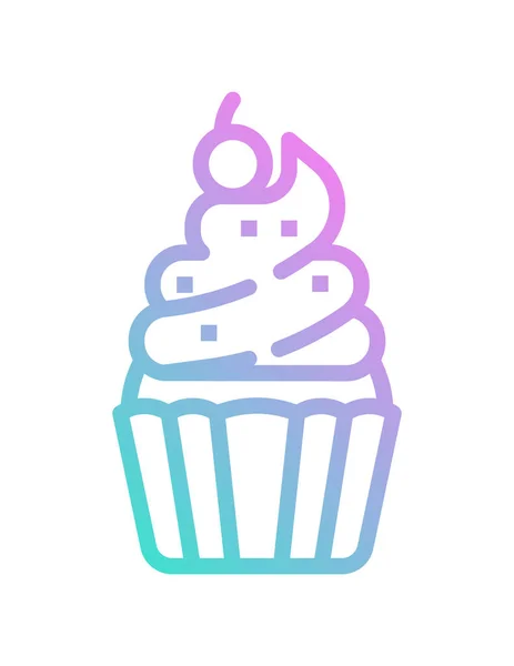 Vektor Illustration Von Leckeren Cupcake — Stockvektor