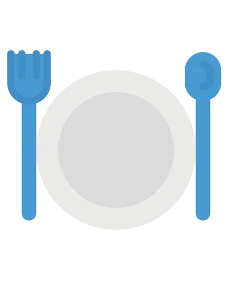 食品和餐具平面矢量图标 — 图库矢量图片