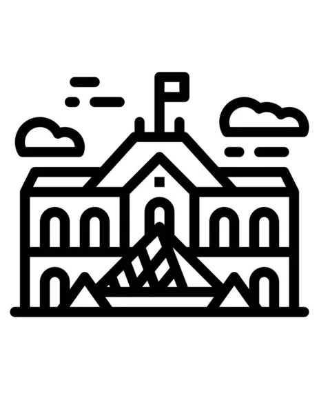 Icono Del Edificio Del Museo Ilustración Vectorial — Vector de stock