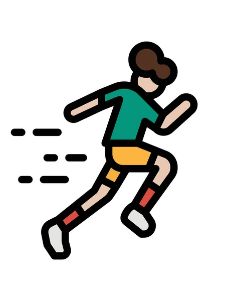 Running Man Flache Vektorsymbole — Stockvektor