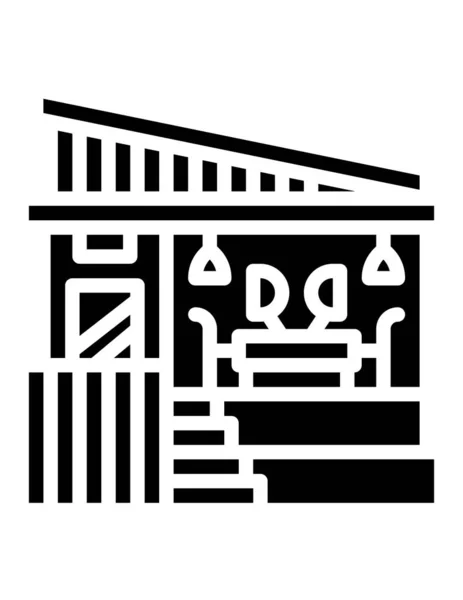 Ikona Budynku Czarnym Stylu Izolowane Białym Tle Ilustracja Wektor Symbolu — Wektor stockowy