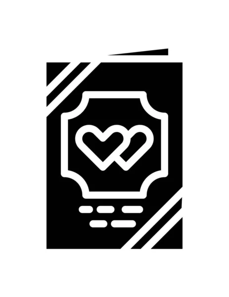 Сердце Значок Черном Стиле Изолированы Белом Фоне Векторная Иллюстрация Любви — стоковый вектор