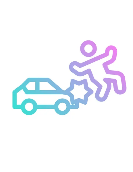 Διανυσματική Απεικόνιση Του Αυτοκινήτου Ατυχήματος Λευκό Φόντο — Διανυσματικό Αρχείο