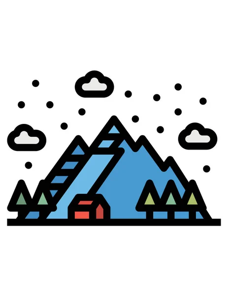 Montaña Nieve Paisaje Vector Icono — Archivo Imágenes Vectoriales