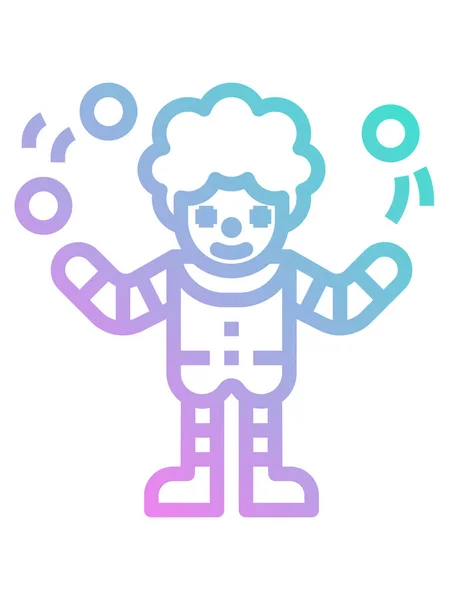 Clown Icoon Vector Illustratie — Stockvector