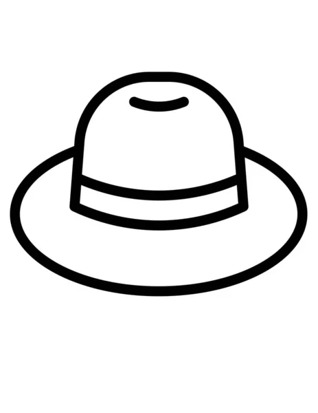 Beyaz Arka Planda Siyah Tarzda Izole Edilmiş Kovboy Şapkası Ikonu — Stok Vektör