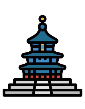 Japon tapınağının vektör çizimi