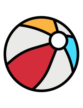 yaz ve plaj renkli vektör simgesi.