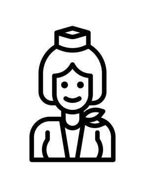 hemşire avatar ikon vektör çizimi