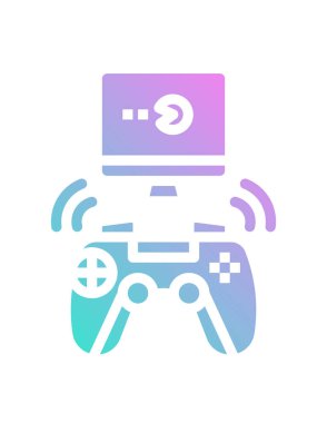 Video oyunu denetleyici simgesi vektör illüstrasyon grafik tasarımı 