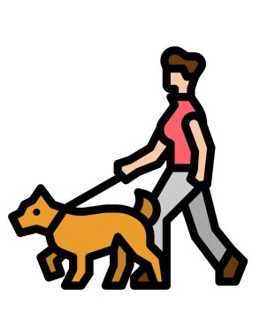 köpek ve insan simgesi vektör illüstrasyonu