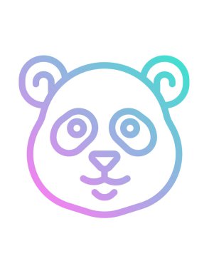 panda simgesi, vektör illüstrasyonu 