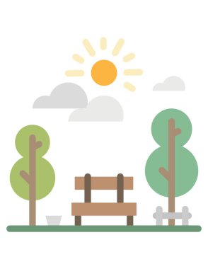 Park simgesindeki ağaçların vektör illüstrasyonu