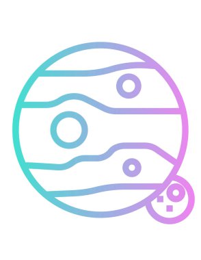 Gezegen simgesi, vektör çizimi