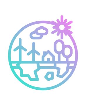 ekoloji konsepti simgesi, vektör illüstrasyonu