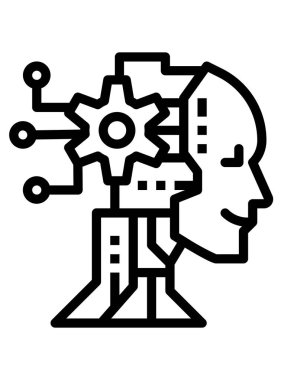 Düz biçimli robot simgesi beyaz arkaplanda izole