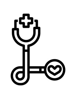 tıbbi steteskop ikonu vektör illüstrasyon grafik tasarımı