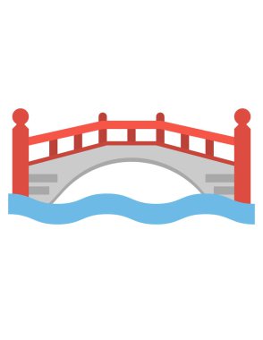 Kırmızı ve mavi köprü simgesinin vektör çizimi