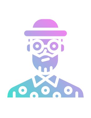 kişi veya avatar, vektör simgesi beyaz üzerinde izole