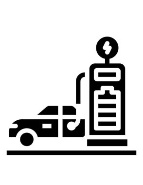 araba şarj simgesi vektör çizimi