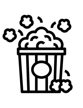 patlamış mısır simgesi, vektör illüstrasyonu