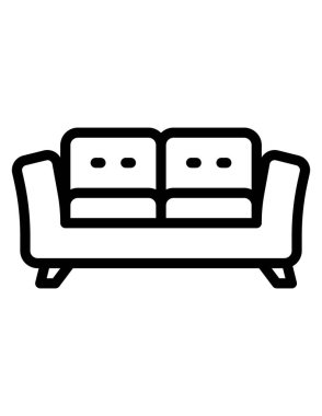 Modern kanepe simgesinin vektör illüstrasyonu 