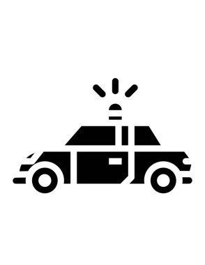 Beyaz arkaplanda polis arabasının vektör çizimi