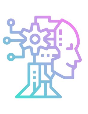 Düz biçimli robot simgesi beyaz arkaplanda izole