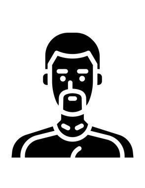 Maskeli adam beyaz arka planda karikatür tarzında izole edilmiş. paintball sembolü